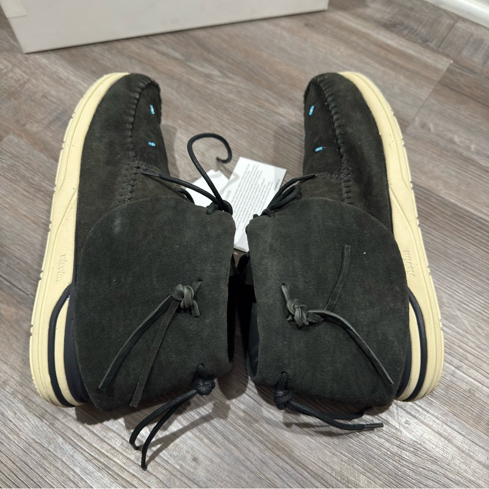 Visvim Lhamo Folk Black Suede Slip On Moccasin Loafers - Picture 11 of 16